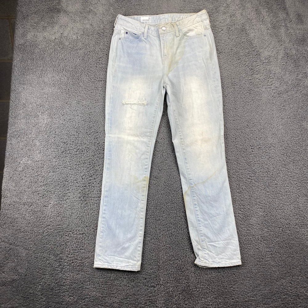 Gap 1969 Real Straight Jeans Size‎ 25 Light Wash Distressed Denim